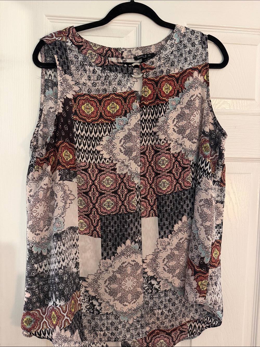 Sami & Jo Multicolor Patchwork Print Sleeveless Camisole